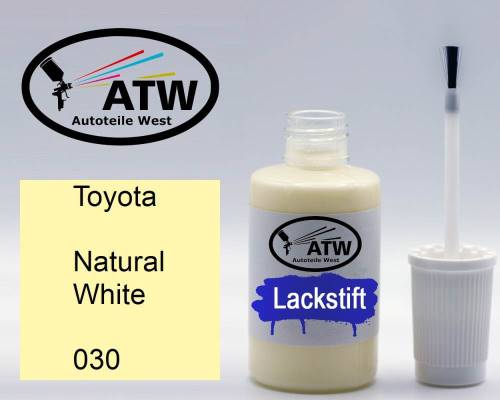 Toyota, Natural White, 030: 20ml Lackstift, von ATW Autoteile West.